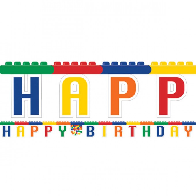 Lego Party Banner Happy Birthday 2,36m