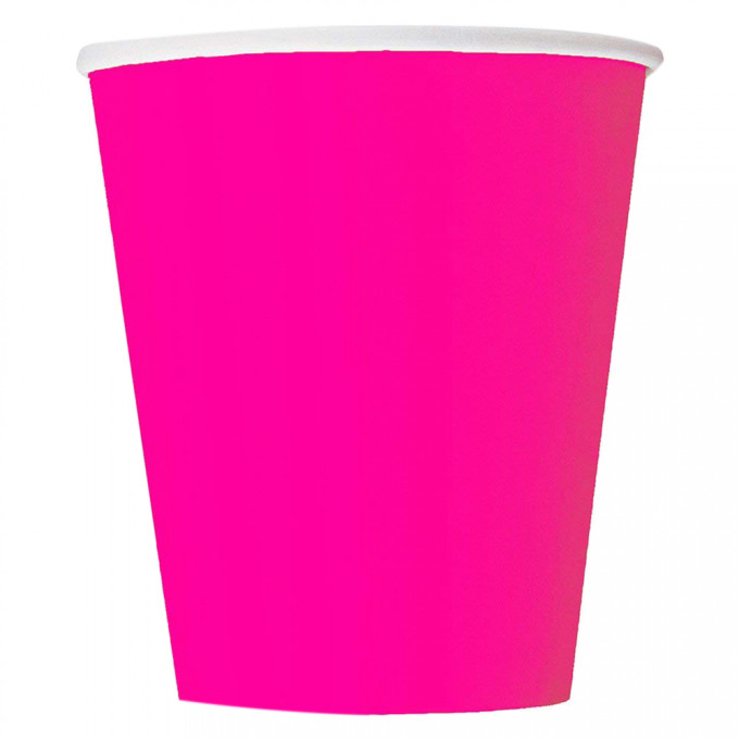 ptc 99186 unique paper cup 266ml pack of 14 neon pink 1530699950