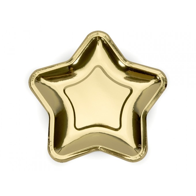 Pratos Estrela Ouro 23cm - Pack 6