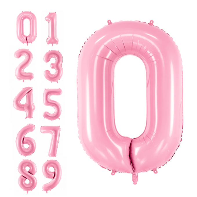 Balão Número Grande Rosa claro 86cm