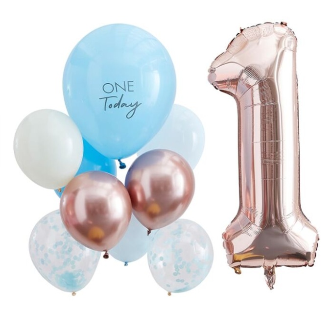 mix 376   blue and rose gold one today balloon bundle   cut out min