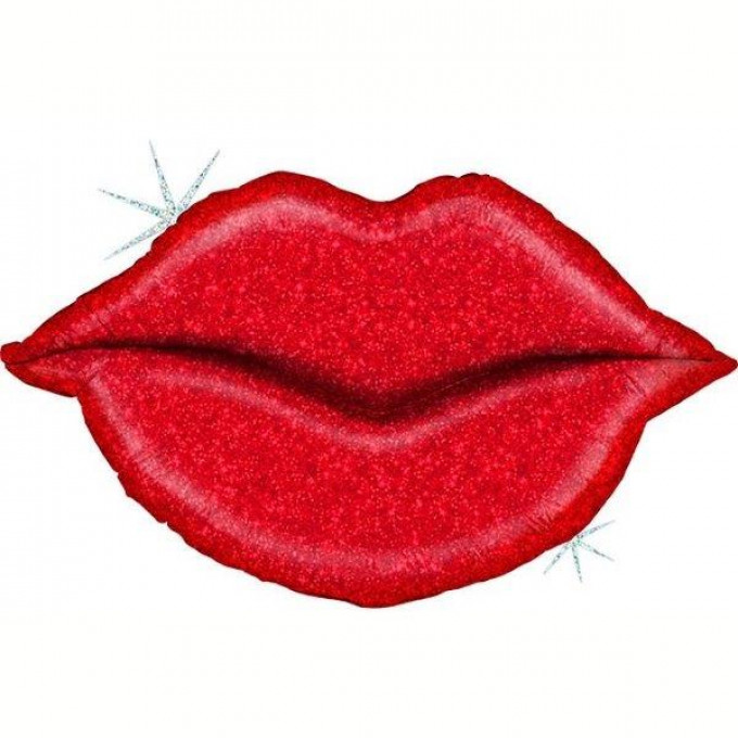 balao labios vermelhos glitter